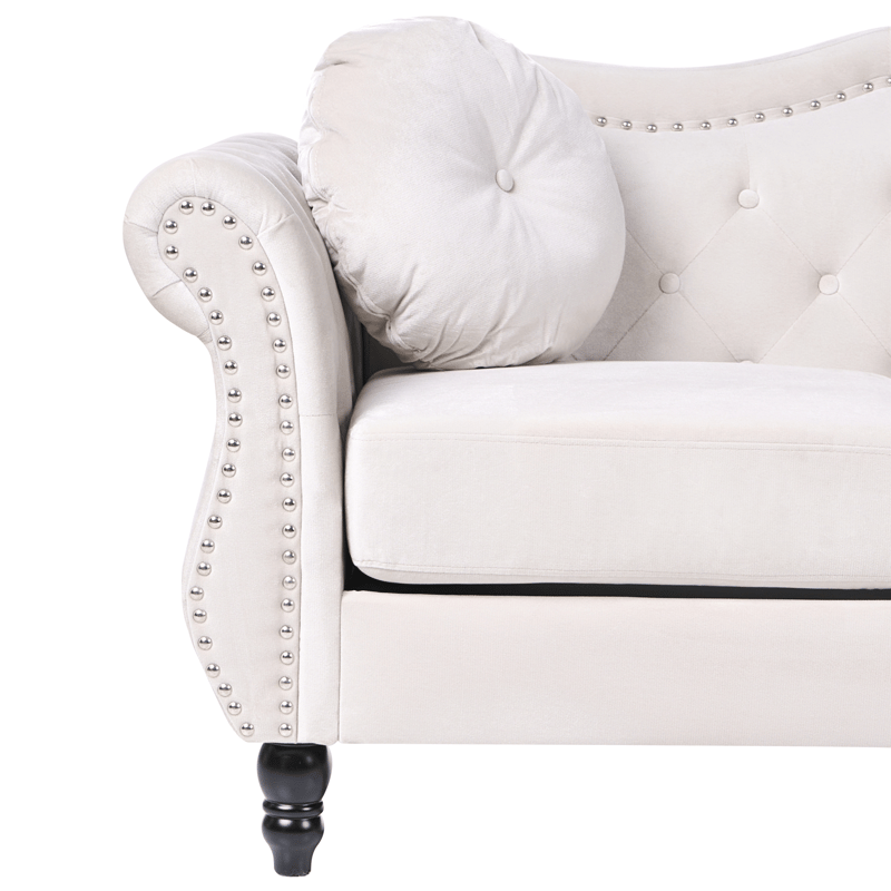 2-sits soffa Skien - Ljusbeige - Möbler - Soffa - Sammetssoffa