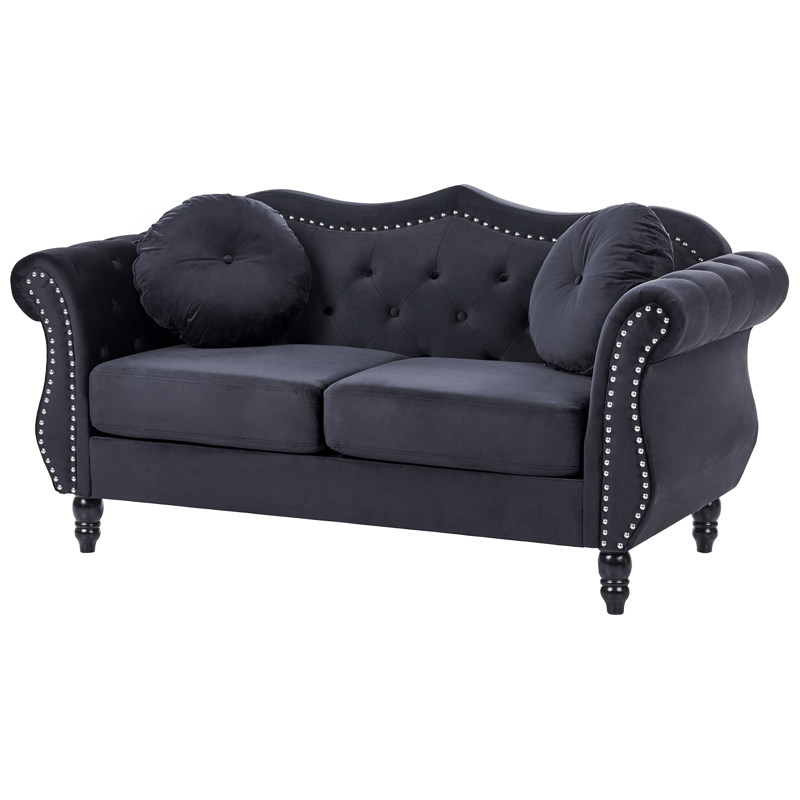 2-sits soffa Skien - Svart - Möbler - Soffa - Sammetssoffa
