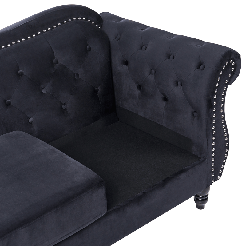 2-sits soffa Skien - Svart - Möbler - Soffa - Sammetssoffa
