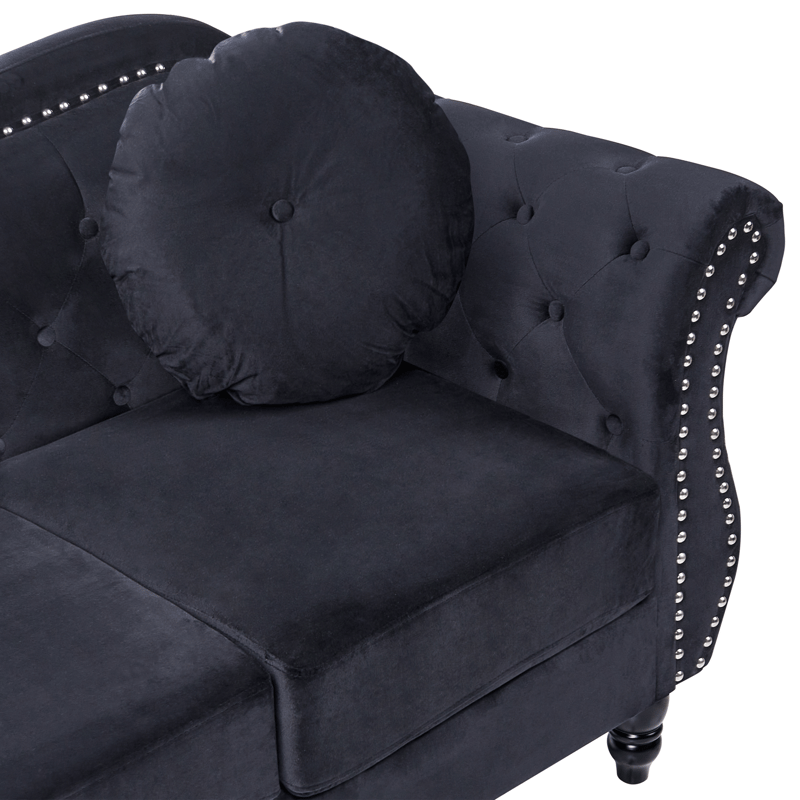 2-sits soffa Skien - Svart - Möbler - Soffa - Sammetssoffa