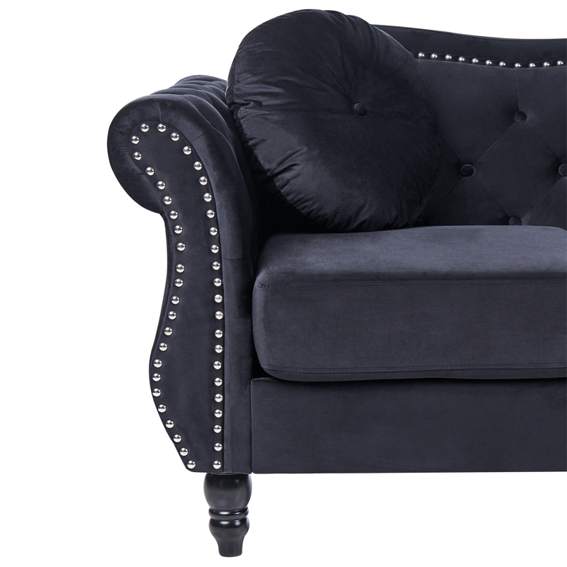 2-sits soffa Skien - Svart - Möbler - Soffa - Sammetssoffa