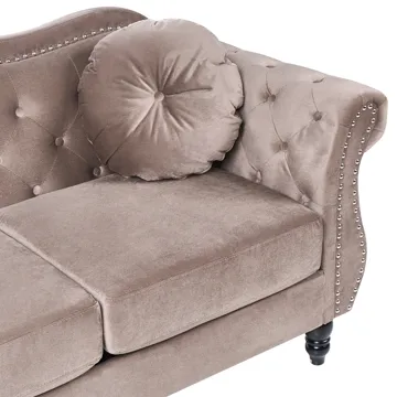2-sits soffa Skien - Taupe - Möbler - Soffa - Sammetssoffa