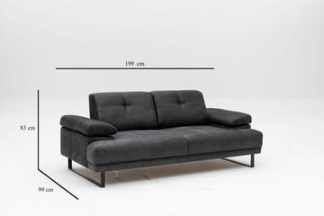 Soffa 2-sits Caboolture - Antracit - Möbler - Soffa - 2 sits soffa