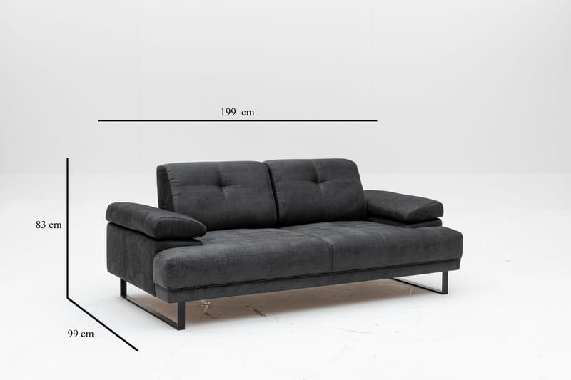Soffa 2-sits Caboolture - Antracit - Möbler - Soffa - 2 sits soffa