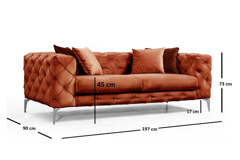 Soffa 2-sits Canunda - Orange - 2 sits soffa