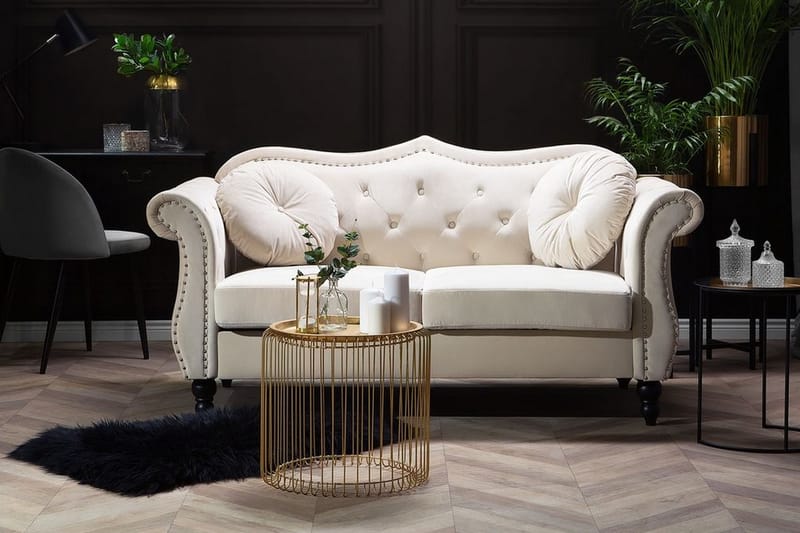 Soffa 2 Sits Skien - Beige|Vit - Möbler - Soffa - 2 sits soffa