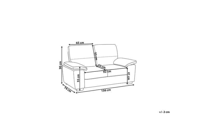 Soffa Shundria 2-Sits Konstläder - Beige - Skinnsoffa - 2 sits soffa