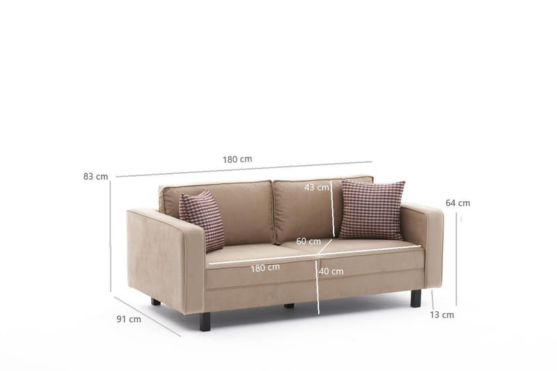 Soffa Vivianna 2-sits - Beige - 2 sits soffa