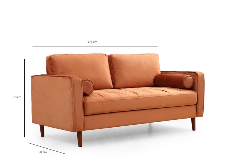 Soffa Puento 2-sits - Orange - 2 sits soffa
