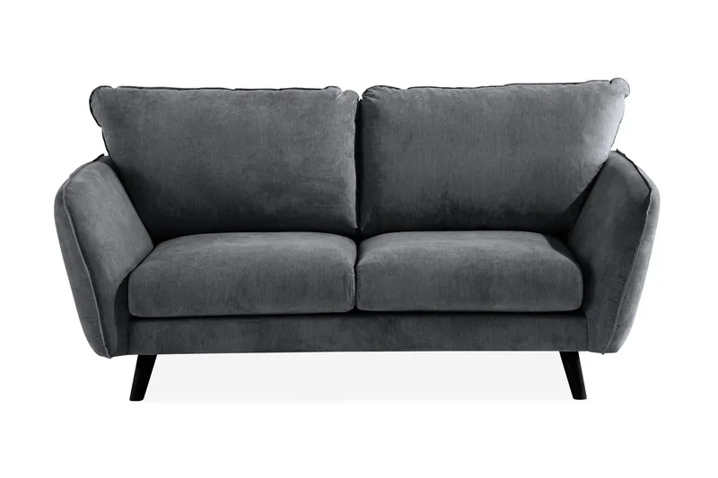 Trend Lyx 2-sits Soffa, Mörkgrå/Svart