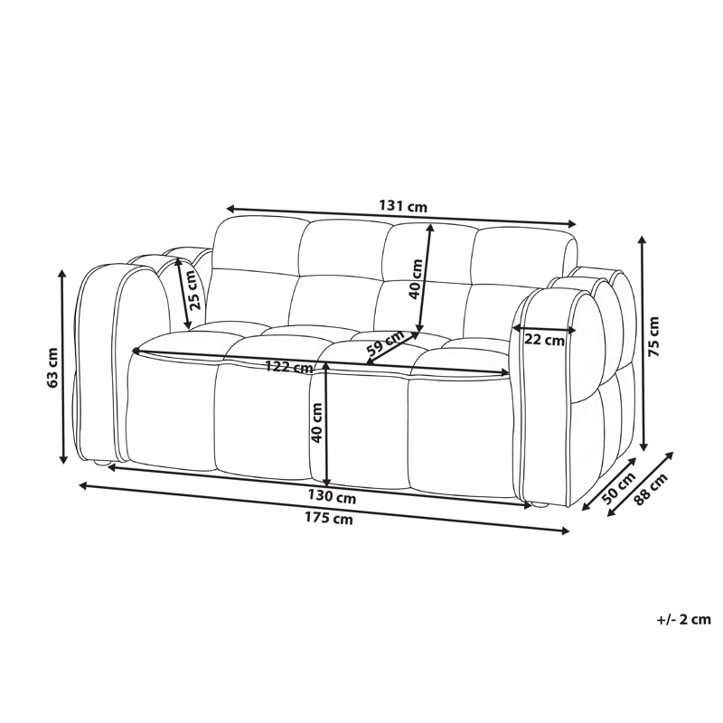 2-sits soffa Utana - Off-White - Möbler - Soffa - 2 sits soffa