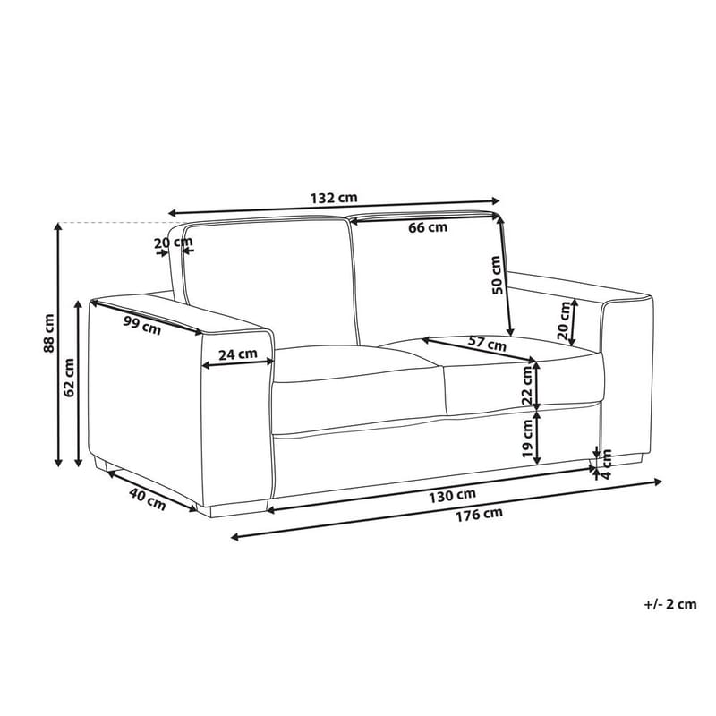2-sits soffa Vikran - Vit, Svart - Möbler - Soffa - 2 sits soffa