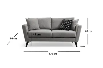 Wikins 2-Sits Soffa - Grå - Möbler - Soffa - 2 sits soffa