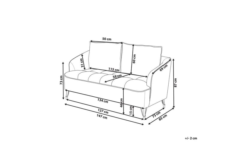 2-sitssoffa Hobro Vit, Svart - Vit, Svart - Möbler - Soffa - 2 sits soffa