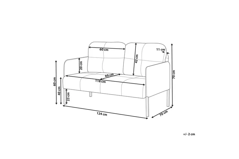 2-sitssoffa Lahti Brun, Svart - Brun, Svart - Möbler - Soffa - 2 sits soffa
