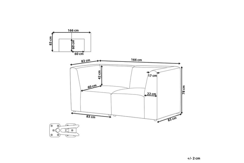 2-sitssoffa Lemvig Beige - Beige - Möbler - Soffa - Modulsoffa - Komplett modulsoffa