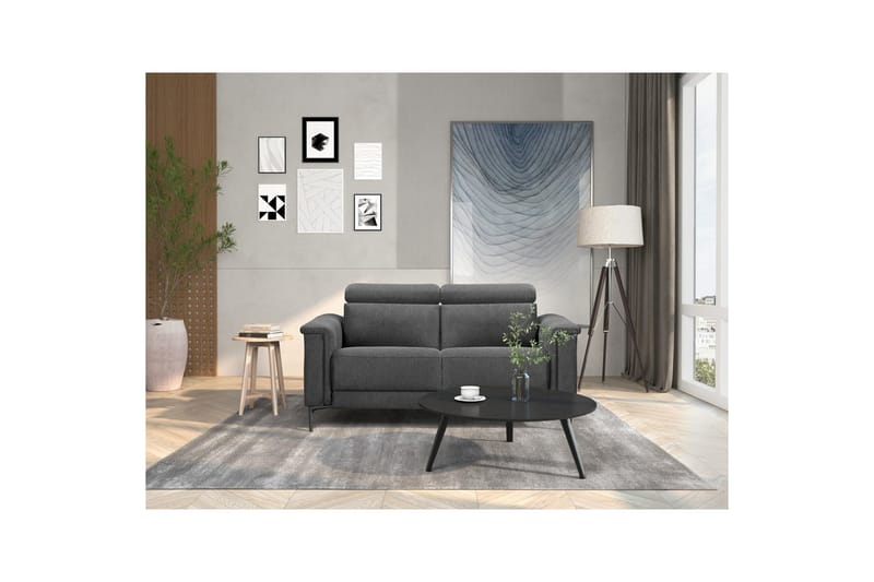 2-sitssoffa Lund Antracit, Belfast tyg, Elektrisk vilstol - Antracit, Belfast tyg, Elektrisk vilstol - Möbler - Soffa - Biosoffa & reclinersoffa