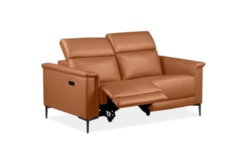 2-sitssoffa Lund Cognac, Läder/PU, Elektrisk vilstol - Cognac, Läder/PU, Elektrisk vilstol - Möbler - Soffa - Biosoffa & reclinersoffa