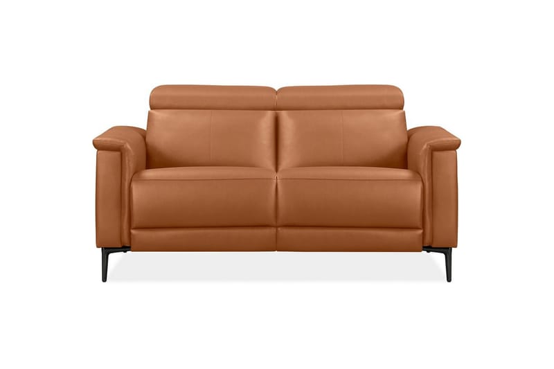 2-sitssoffa Lund Cognac, Läder/PU, Manuell vilstol - Cognac, Läder/PU, Manuell vilstol - Möbler - Soffa - Biosoffa & reclinersoffa
