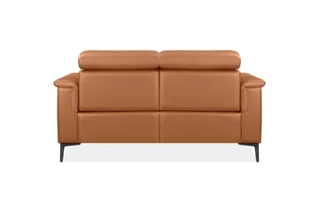 2-sitssoffa Lund Cognac, Läder/PU, Manuell vilstol - Cognac, Läder/PU, Manuell vilstol - Möbler - Soffa - Biosoffa & reclinersoffa