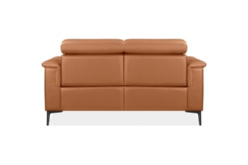 2-sitssoffa Lund Cognac, Läder/PU, Manuell vilstol - Cognac, Läder/PU, Manuell vilstol - Möbler - Soffa - Biosoffa & reclinersoffa