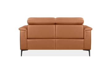 2-sitssoffa Lund Cognac, Läder/PU, Manuell vilstol - Cognac, Läder/PU, Manuell vilstol - Möbler - Soffa - Biosoffa & reclinersoffa
