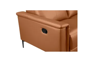 2-sitssoffa Lund Cognac, Läder/PU, Manuell vilstol - Cognac, Läder/PU, Manuell vilstol - Möbler - Soffa - Biosoffa & reclinersoffa