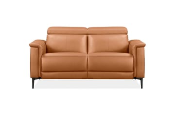 2-sitssoffa Lund Cognac, PU, Manuell vilstol - Cognac, PU, Manuell vilstol - Möbler - Soffa - Biosoffa & reclinersoffa