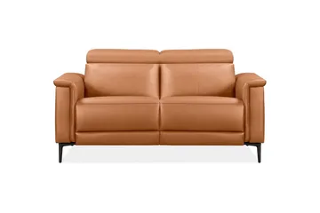 2-sitssoffa Lund Cognac, PU, Manuell vilstol - Cognac, PU, Manuell vilstol - Möbler - Soffa - Biosoffa & reclinersoffa