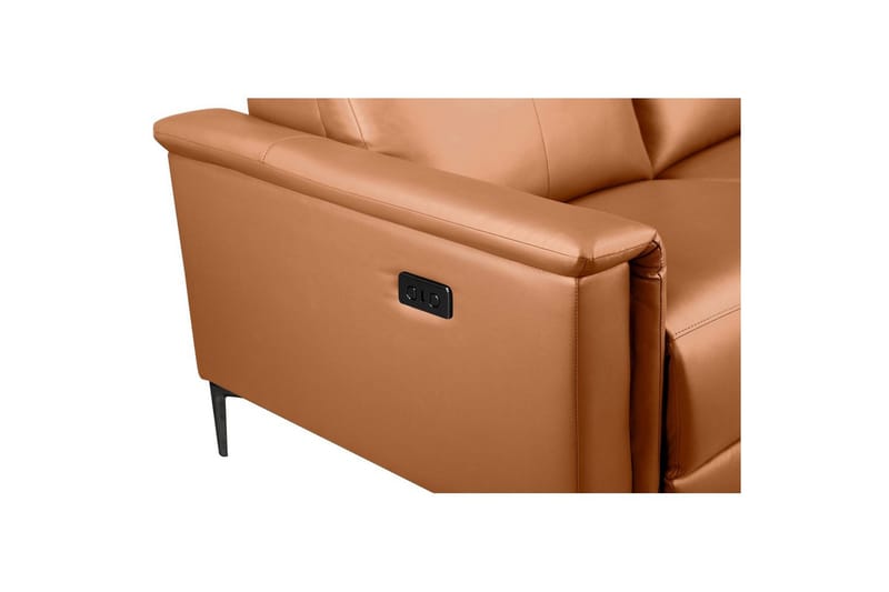 2-sitssoffa Lund Cognac, PU, Elektrisk vilstol - Cognac, PU, Elektrisk vilstol - Möbler - Soffa - Biosoffa & reclinersoffa