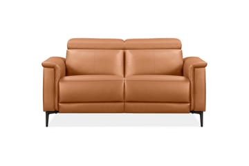 2-sitssoffa Lund Cognac, PU, Manuell vilstol - Cognac, PU, Manuell vilstol - Möbler - Soffa - Biosoffa & reclinersoffa