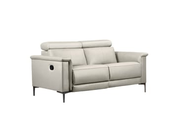 2-sitssoffa Lund Kräm, Läder/PU, Manuell vilstol