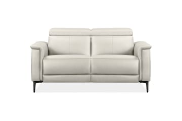 2-sitssoffa Lund Kräm, Läder/PU, Manuell vilstol - Kräm, Läder/PU, Manuell vilstol - Möbler - Soffa - Biosoffa & reclinersoffa