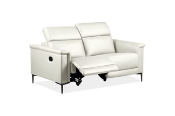 2-sitssoffa Lund Kräm, PU, Manuell vilstol - Kräm, PU, Manuell vilstol - Möbler - Soffa - Biosoffa & reclinersoffa