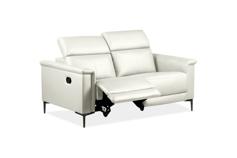 2-sitssoffa Lund Kräm, PU, Manuell vilstol - Kräm, PU, Manuell vilstol - Möbler - Soffa - Biosoffa & reclinersoffa