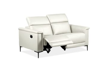 2-sitssoffa Lund Kräm, PU, Manuell vilstol - Kräm, PU, Manuell vilstol - Möbler - Soffa - Biosoffa & reclinersoffa