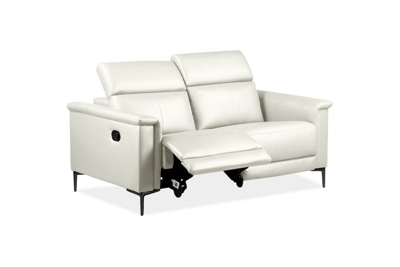 2-sitssoffa Lund Kräm, PU, Manuell vilstol - Kräm, PU, Manuell vilstol - Möbler - Soffa - Biosoffa & reclinersoffa