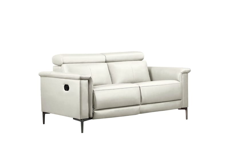 2-sitssoffa Lund Kräm, PU, Manuell vilstol, Kräm, PU, Manuell vilstol