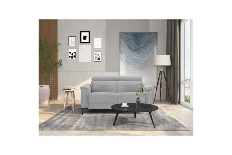 2-sitssoffa Lund Ljusgrå, Belfast tyg, Elektrisk vilstol - Ljusgrå, Belfast tyg, Elektrisk vilstol - Möbler - Soffa - Biosoffa & reclinersoffa