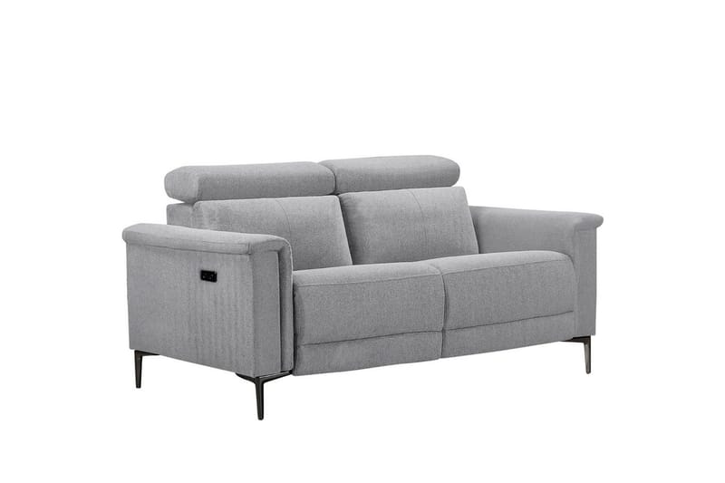 2-sitssoffa Lund Ljusgrå, Belfast tyg, Elektrisk vilstol - Ljusgrå, Belfast tyg, Elektrisk vilstol - Möbler - Soffa - Biosoffa & reclinersoffa