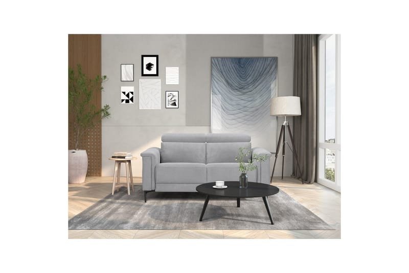 2-sitssoffa Lund Ljusgrå, Belfast tyg, Elektrisk vilstol - Ljusgrå, Belfast tyg, Elektrisk vilstol - Möbler - Soffa - Biosoffa & reclinersoffa