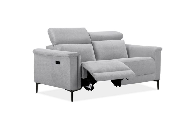 2-sitssoffa Lund Ljusgrå, Belfast tyg, Elektrisk vilstol - Ljusgrå, Belfast tyg, Elektrisk vilstol - Möbler - Soffa - Biosoffa & reclinersoffa