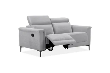 2-sitssoffa Lund Ljusgrå, Belfast tyg, Manuell vilstol - Ljusgrå, Belfast tyg, Manuell vilstol - Möbler - Soffa - 2 sits soffa