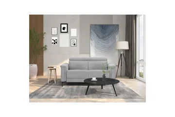 2-sitssoffa Lund Ljusgrå, Belfast tyg, Manuell vilstol - Ljusgrå, Belfast tyg, Manuell vilstol - Möbler - Soffa - 2 sits soffa