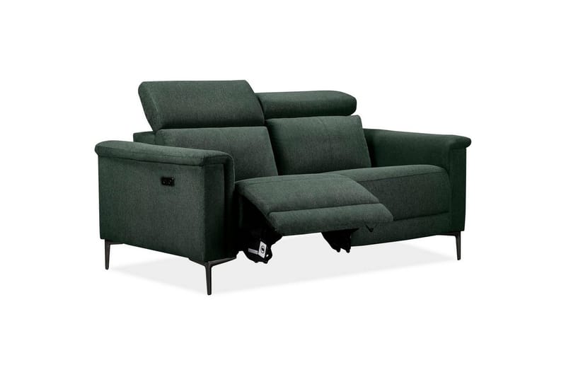 2-sitssoffa Lund Mörkgrön, Belfast tyg, Elektrisk vilstol - Mörkgrön, Belfast tyg, Elektrisk vilstol - Möbler - Soffa - Biosoffa & reclinersoffa