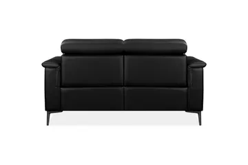 2-sitssoffa Lund Svart, Läder/PU, Manuell vilstol - Svart, Läder/PU, Manuell vilstol - Möbler - Soffa - Biosoffa & reclinersoffa