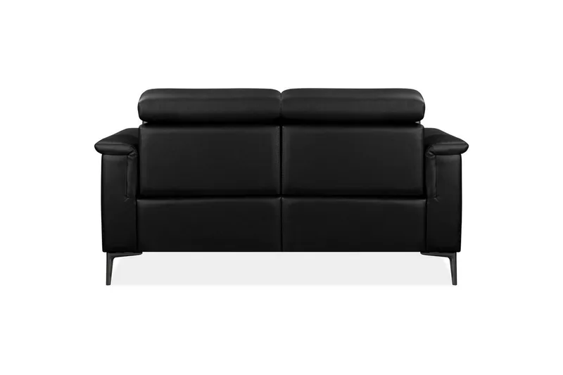 2-sitssoffa Lund Svart, Läder/PU, Manuell vilstol - Svart, Läder/PU, Manuell vilstol - Möbler - Soffa - Biosoffa & reclinersoffa