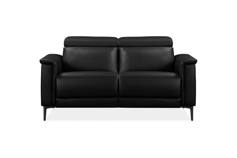 2-sitssoffa Lund Svart, Läder/PU, Manuell vilstol - Svart, Läder/PU, Manuell vilstol - Möbler - Soffa - Biosoffa & reclinersoffa