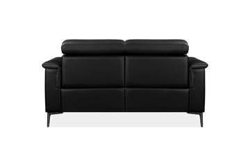 2-sitssoffa Lund Svart, Läder/PU, Manuell vilstol - Svart, Läder/PU, Manuell vilstol - Möbler - Soffa - Biosoffa & reclinersoffa