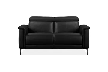 2-sitssoffa Lund Svart, Läder/PU, Manuell vilstol - Svart, Läder/PU, Manuell vilstol - Möbler - Soffa - Biosoffa & reclinersoffa